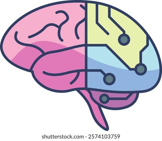 Intelligence Icon - Lineal Color Style - Neuroscience Theme