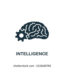Intelligenzsymbol. Einfarbiges Symbol für Vorlagen, Webdesign und Infografiken
