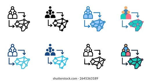  Swarm Intelligence icon set multiple style collection 
