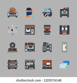 intelligence icon set. vector set about ar glasses, computer, analytics and depth perception icons set.