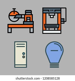 intelligence icon set. vector set about computer, light bulb and industrial robot icons set. - Powered by Shutterstock - Get 15% off with code: PIKWIZARD15