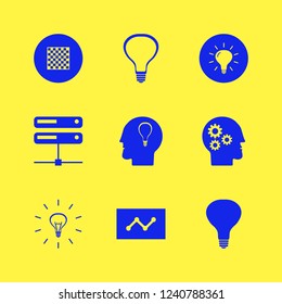 intelligence icon. intelligence vector icons set bulb, statistics, chess board and gear head