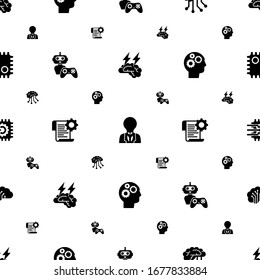 intelligence icons pattern seamless. Included editable filled Brain storm, creativity, Deep learning, NPC, Self-learning, Cognitive Science icons. intelligence icons for web and mobile.