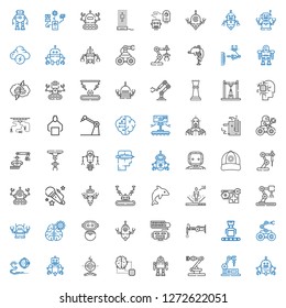 intelligence icons set. Collection of intelligence with robot, industrial robot, artificial intelligence, mind, dolphin, voice, cap. Editable and scalable intelligence icons.