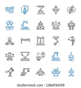 intelligence icons set. Collection of intelligence with robot, industrial robot, dolphin, brainstorming, creative. Editable and scalable intelligence icons.