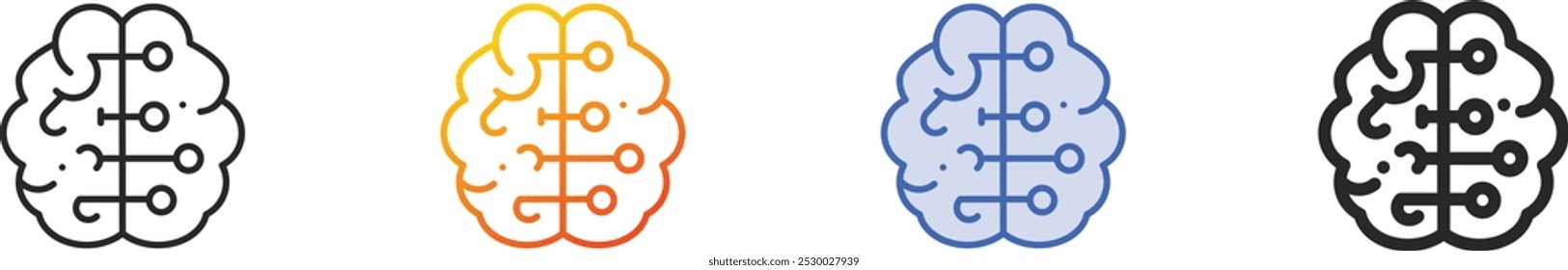 intelligence icon.Thin Linear, Gradient, Blue Stroke and bold Style Design Isolated On White Background
