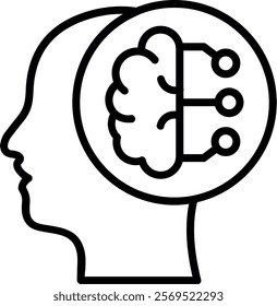 Intelligence Line Vector Icon Design