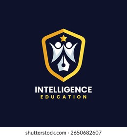 intelligence logo symbol for education with modern design