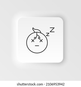 intelligence neumorphic style vector icon, snooze, robot icon - Vector. Artificial intelligence neumorphic style vector icon
