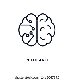 intelligence outline icon.  Thin line icon from artificial intelligence collection. Editable vector isolated on white background