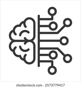 Intelligence Outline Icon Vector Illustration