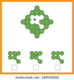 Intelligence puzzle, Find the missing piece, visual intelligence questions, IQ Test