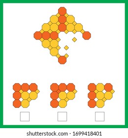 Intelligence puzzle, Find the missing piece, visual intelligence questions, IQ Test