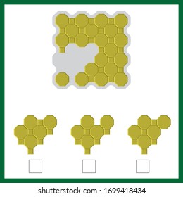 Intelligence puzzle, Find the missing piece, visual intelligence questions, IQ Test