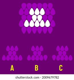 Intelligence puzzle, Find the missing piece, visual intelligence questions, IQ Test