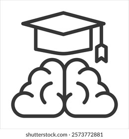 Intelligence Qoutient Outline Icon Vector Illustration