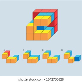 Intelligence question - cube completion test iq test - Vector