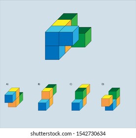 Intelligence question - cube completion test iq test - Vector