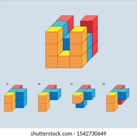 Intelligence question - cube completion test iq test - Vector