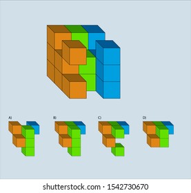 Intelligence question - cube completion test iq test - Vector