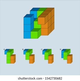 Intelligence question - cube completion test iq test - Vector