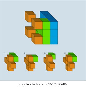 Intelligence question - cube completion test iq test - Vector