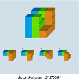 Intelligence question - cube completion test iq test - Vector