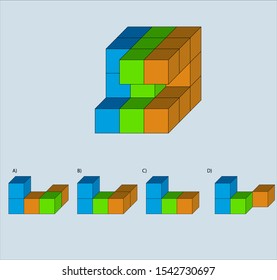 Intelligence question - cube completion test iq test - Vector