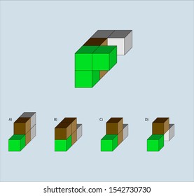 Intelligence question - cube completion test iq test - Vector