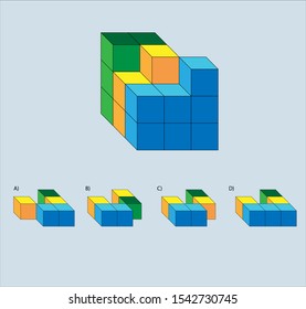 Intelligence question - cube completion test iq test - Vector