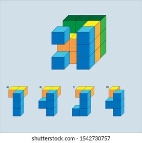 Intelligence question - cube completion test iq test - Vector