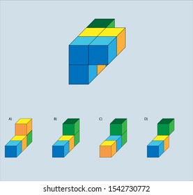 Intelligence question - cube completion test iq test - Vector