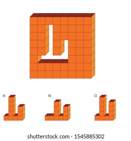 Intelligence question - cube completion test iq test - Vector