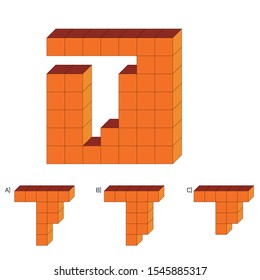 Intelligence question - cube completion test iq test - Vector