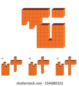 Intelligence question - cube completion test iq test - Vector