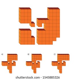 Intelligence question - cube completion test iq test - Vector