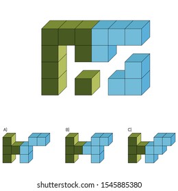 Intelligence question - cube completion test iq test - Vector