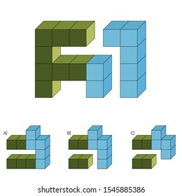 Intelligence question - cube completion test iq test - Vector