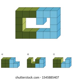Intelligence question - cube completion test iq test - Vector