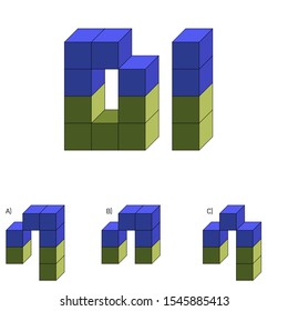 Intelligence question - cube completion test iq test - Vector