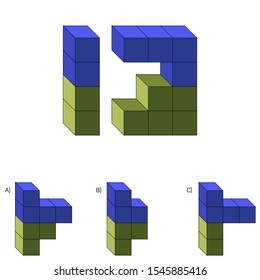 Intelligence question - cube completion test iq test - Vector