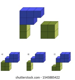 Intelligence question - cube completion test iq test - Vector