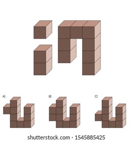Intelligence question - cube completion test iq test - Vector