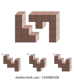 Intelligence question - cube completion test iq test - Vector