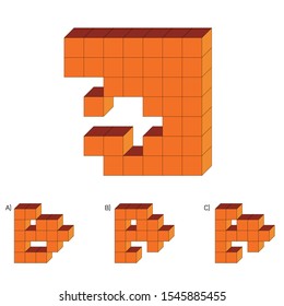 Intelligenzfrage - Cube-Fertigungstest iq Test - Vektorgrafik