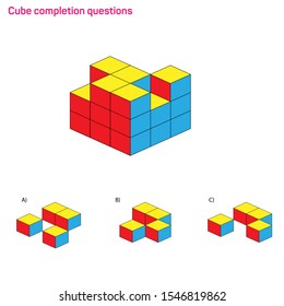 Intelligence question - cube completion test iq test - Vector