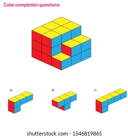 Intelligence question - cube completion test iq test - Vector