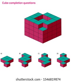 Intelligence question - cube completion test iq test - Vector