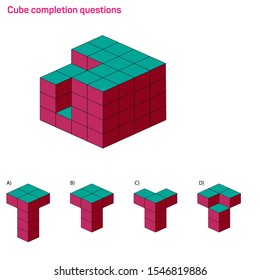 Intelligence question - cube completion test iq test - Vector