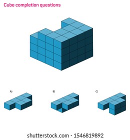 Intelligence question - cube completion test iq test - Vector